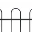 Garden Fence with Hoop Top Steel 5.1x1 m Black