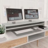 Monitor Stand Concrete Grey 100x24x13 cm Chipboard