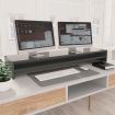 Monitor Stand High Gloss Grey 100x24x13 cm Chipboard