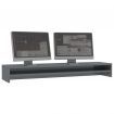 Monitor Stand High Gloss Grey 100x24x13 cm Chipboard