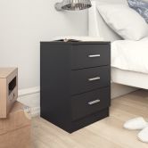 Bedside Cabinets 2 pcs Black 38x35x65 cm Chipboard