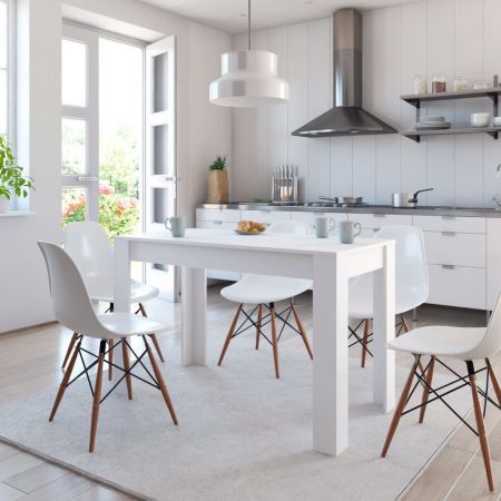 Dining Table White 120x60x76 cm Chipboard