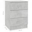 Bedside Cabinet Concrete Grey 38x35x65 cm Chipboard