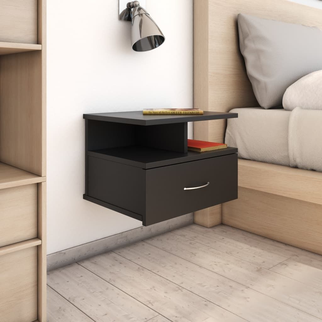 Floating Nightstands 2 pcs Black 40x31x27 cm Chipboard