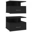 Floating Nightstands 2 pcs Black 40x31x27 cm Chipboard