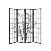 Artiss Room Divider Screen Privacy Dividers Pine Wood Stand Black White 4 Panel