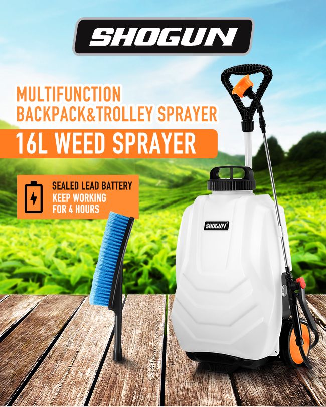 16L Wheel Backpack Pump Sprayer for Garden Weed Killer Fertilizer with