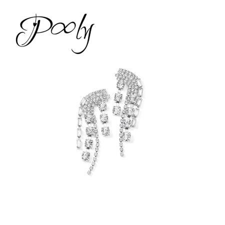 Poly Shiny Diamante Pierced Earring