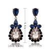 Poly  Shiny Gem Oval drop Pierced Earrings