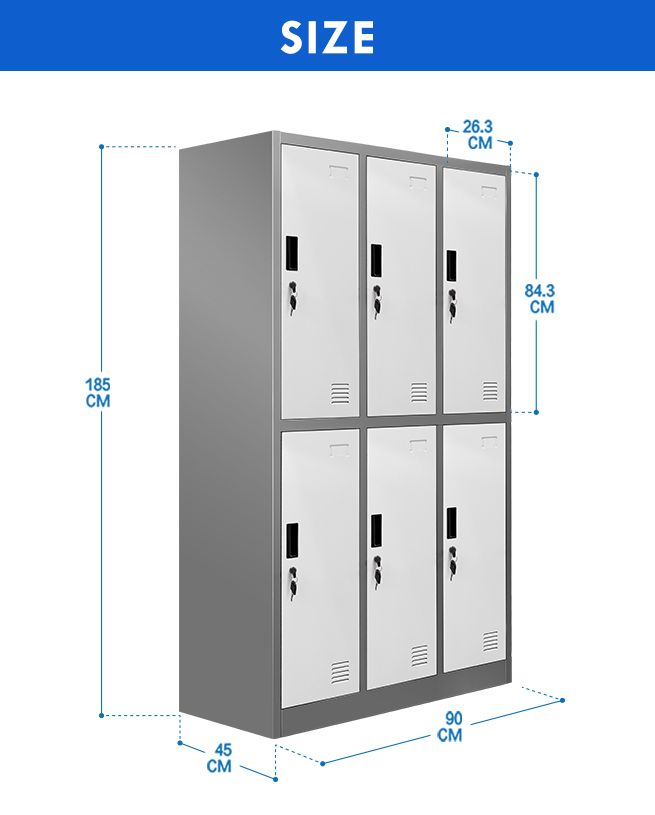 6 Doors Locker Steel Storage Cupboard for Home Office School