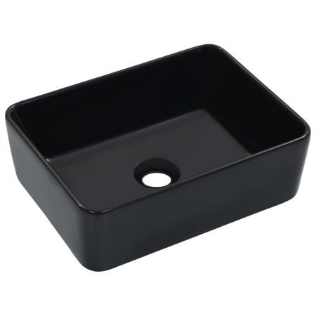 Wash Basin 40x30x13 cm Ceramic Black