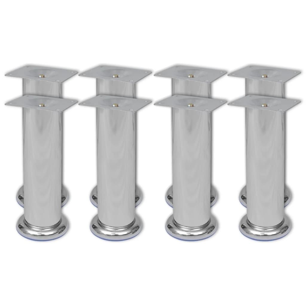 Round Sofa Legs 8 pcs Chrome 180 mm