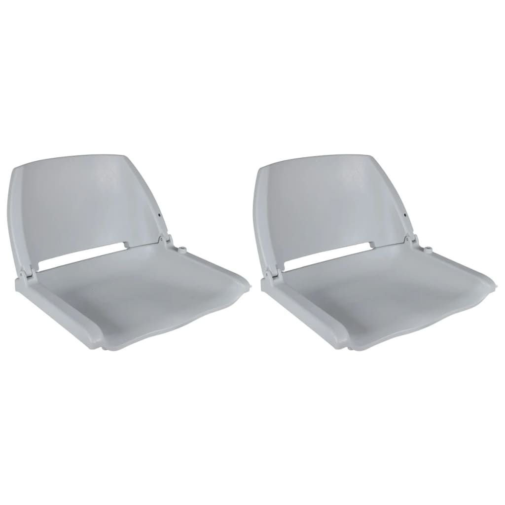 Boat Seats 2 pcs Foldable Backrest No Pillow Grey 41x51x48 cm