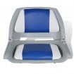 Boat Seats 2 pcs Foldable Backrest With Blue-white Pillow 41x51x48 cm