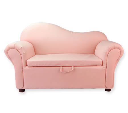Multi-Function 2 Seater PVC Leather Pink Children Sofa with Toy Box