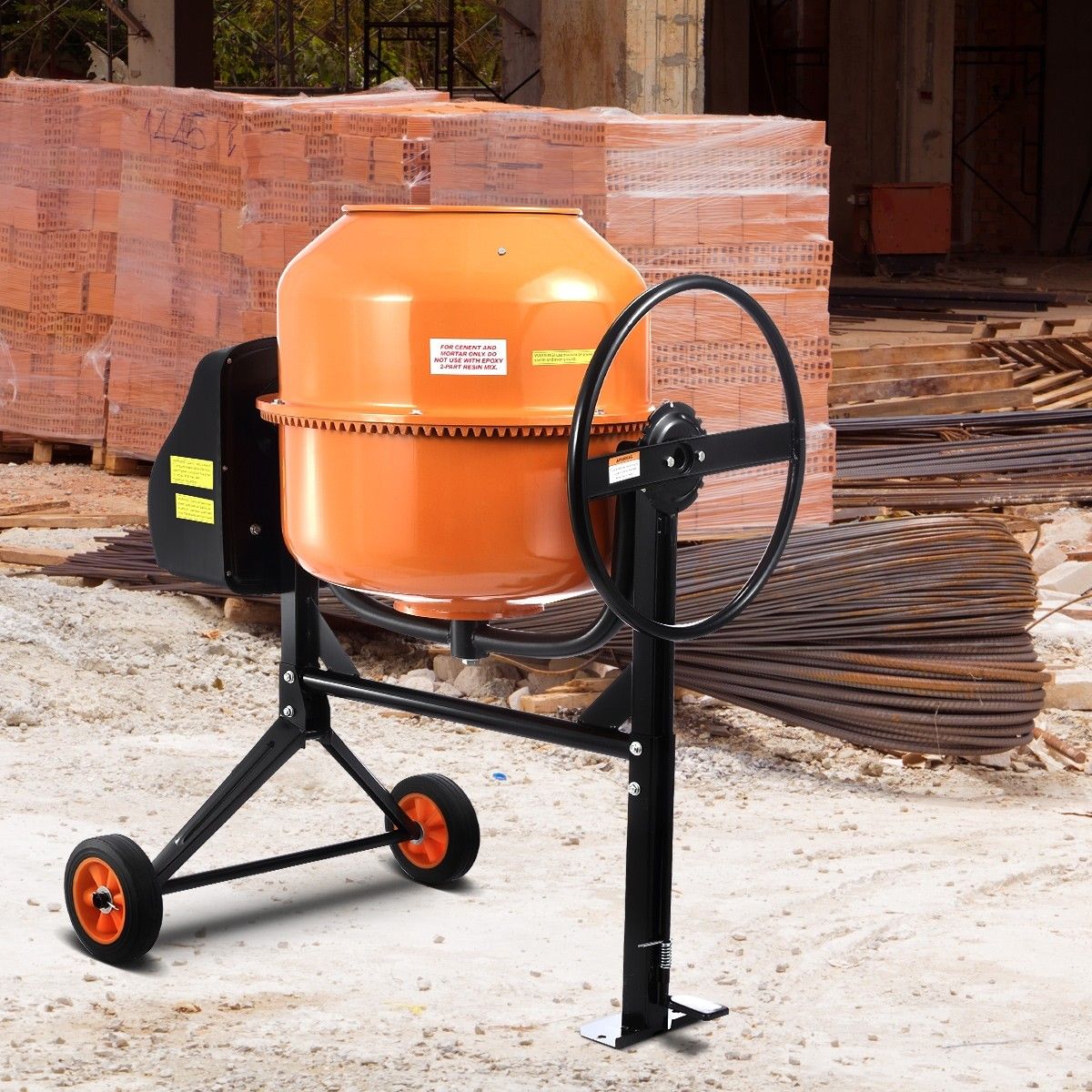 160L Portable Cement Mixer w/ Waterproof Power Motor for Concrete Stucco Mortar Crazy Sales