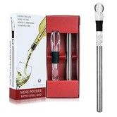 Ice Red Wine Bottle Stainless Steel Cooler Chiller Stick Container Freezer 3 in 1 with Aerator and Pourer