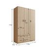 Oak Wardrobe Cabinet Wood Bedroom Clothes Storage Organiser Cupboard 3 Doors 2 Drawers