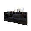 Sideboard Buffet Cabinet Table 4 Doors 1 Drawer High Gloss Front Storage Cupboard Black