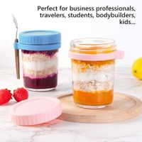 1 pc,350ml Overnight Oats Containers with Lids and Spoon, 16 Oz Glass  Container to Go for Chia Pudding Yogurt Salad Cereal Meal Prep