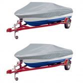 Boat Covers 2 pcs Grey Length 427-488 cm Width 229 cm