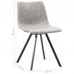 Dining Chairs 2 pcs Light Grey Faux Leather