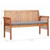 3-Seater Garden Bench with Cushion 150 cm Solid Acacia Wood