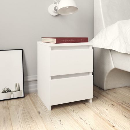 Bedside Cabinet White 30x30x40 cm Chipboard