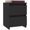 Black Bedside Cabinets 2 pcs 2 Drawers Chipboard Side Storage Bedroom Furniture