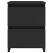 Black Bedside Cabinets 2 pcs 2 Drawers Chipboard Side Storage Bedroom Furniture