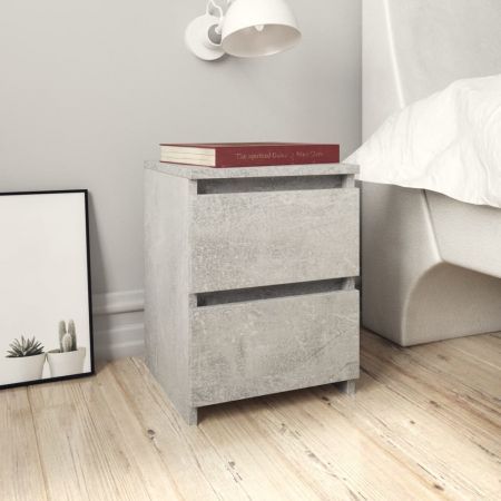 Bedside Cabinets 2 Pcs Concrete Grey 30x30x40 Cm Chipboard Crazy