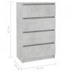 Sideboard Concrete Grey 70x40x97 cm Chipboard