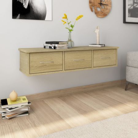 Wall-mounted Drawer Shelf Sonoma Oak 90x26x18.5 cm Chipboard