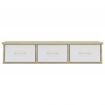 Wall-mounted Drawer Shelf White and Sonoma Oak 90x26x18.5 cm Chipboard