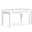 Artiss Dining Table Rectangular 4 Seater 120CM White Natu