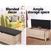 Artiss Storage Ottoman Blanket Box Leather Bench Foot Stool Chest Toy Oak Couch