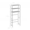 3-Tier Storage Rack over Laundry Machine Silver 69x28x169 cm