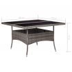 Outdoor Dining Table Grey Poly Rattan and Glass