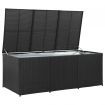 Garden Storage Box Poly Rattan 180x90x75 cm Black