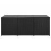 Garden Storage Box Poly Rattan 180x90x75 cm Black