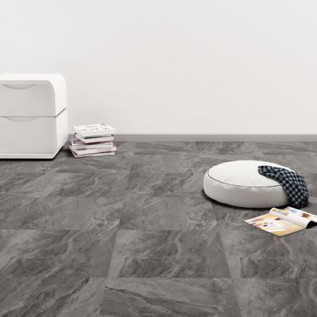 vidaXL Self-adhesive PVC Flooring Planks 5.11 m? Black with Pattern