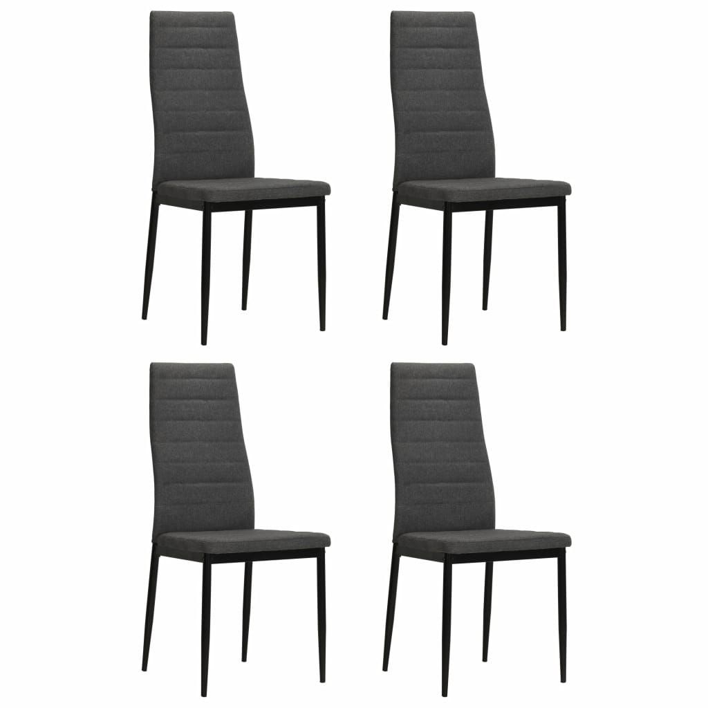 vidaXL Dining Chairs 4 pcs Dark Grey Fabric