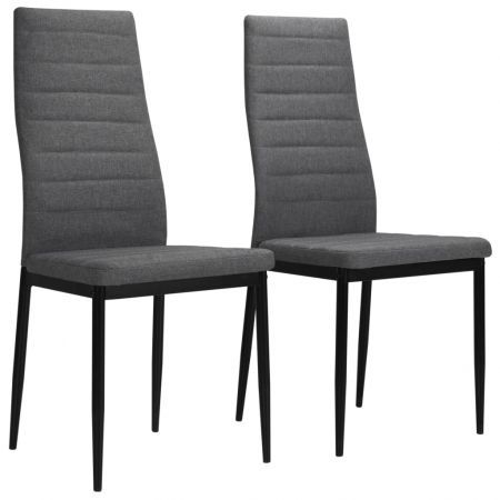 vidaXL Dining Chairs 2 pcs Light Grey Fabric