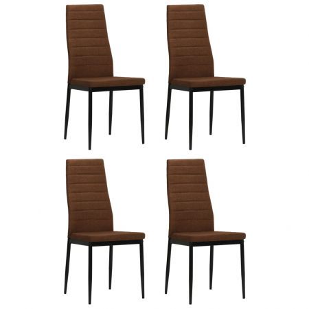 vidaXL Dining Chairs 4 pcs Brown Fabric