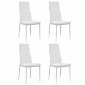 vidaXL Dining Chairs 4 pcs White Faux Leather