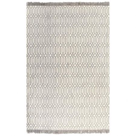vidaXL Kilim Rug Cotton 120x180 cm with Pattern Taupe