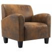 vidaXL Sofa Chair Brown Faux Suede Leather