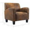 vidaXL Sofa Chair Brown Faux Suede Leather