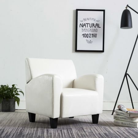 vidaXL Sofa Chair White Faux Leather