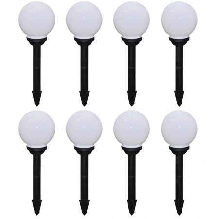 vidaXL Outdoor Pathway Lamps 8 pcs LED 15 cm with Ground Spike